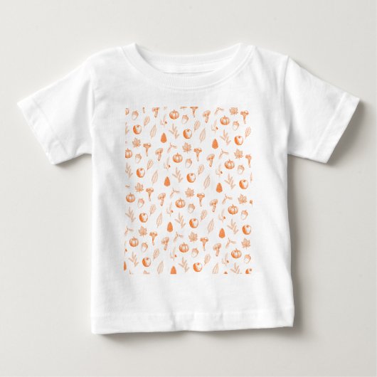 Cozy Autumn Pattern ベビーTシャツ (正面)