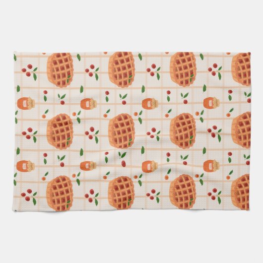 Cozy Autumn Pie and Jam Pattern キッチンタオル (横)