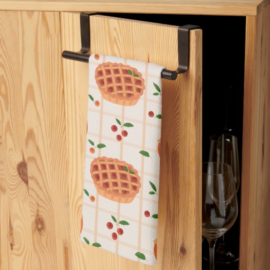 Cozy Autumn Pie and Jam Pattern キッチンタオル (三つ折り)