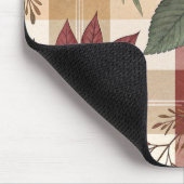 Cozy Autumn Plaid & Leaves | Mousepad マウスパッド (コーナー)