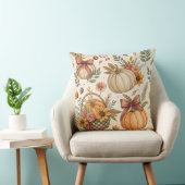 Cozy Autumn Pumpkin and Sunflower Pattern (2) クッション (椅子)
