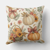 Cozy Autumn Pumpkin and Sunflower Pattern (2) クッション (裏面)