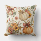 Cozy Autumn Pumpkin and Sunflower Pattern (2) クッション (正面)