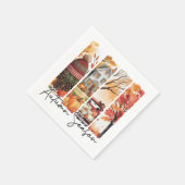 Cozy Autumn Season Brushstroke スタンダードカクテルナプキン (角)