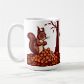Cozy Autumn Squirrel Mug - Fall Harvest Coffee Cup コーヒーマグカップ (左)