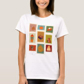 Cozy Autumn Stamp Collage Fall Aesthetic T-Shirt Tシャツ (正面)
