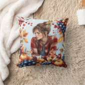 Cozy Autumn-Themed Throw Pillow クッション (ブランケット)