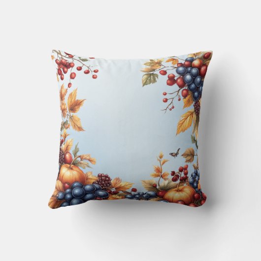 Cozy Autumn-Themed Throw Pillow クッション (裏面)