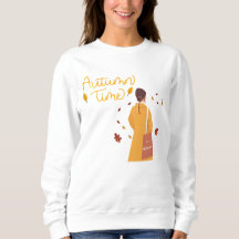 Cozy Autumn Time | 可愛い秋のグラフィックプルオーバー