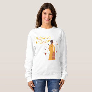 Cozy Autumn Time | 可愛い秋のグラフィックプルオーバー スウェットシャツ