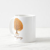 Cozy Autumn Tree Happy Thanksgiving Mug コーヒーマグカップ (正面左)