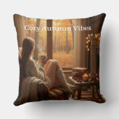 Cozy Autumn Vibes | Personalized Fall Cabin Window クッション (裏面)