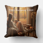 Cozy Autumn Vibes | Personalized Fall Cabin Window クッション (正面)
