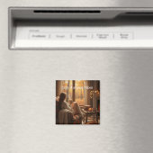 Cozy Autumn Vibes | Personalized Fall Cabin Window マグネット (インサイチュ (食洗機))