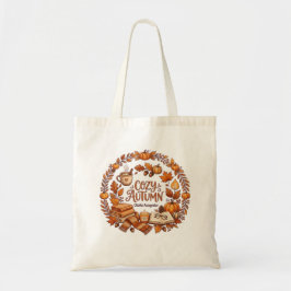 Cozy Autumn Wreath / Otoño Acogedor トートバッグ