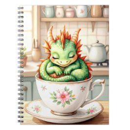 Cozy Baby Dragon in a Teacup ノートブック