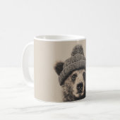 Cozy Bear in Beanie - Cute Winter Animal  コーヒーマグカップ (正面左)
