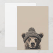 Cozy Bear in Beanie - Cute Winter Animal  シーズンカード (正面/裏面)