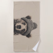 Cozy Bear in Beanie - Cute Winter Animal  ビーチタオル (正面)