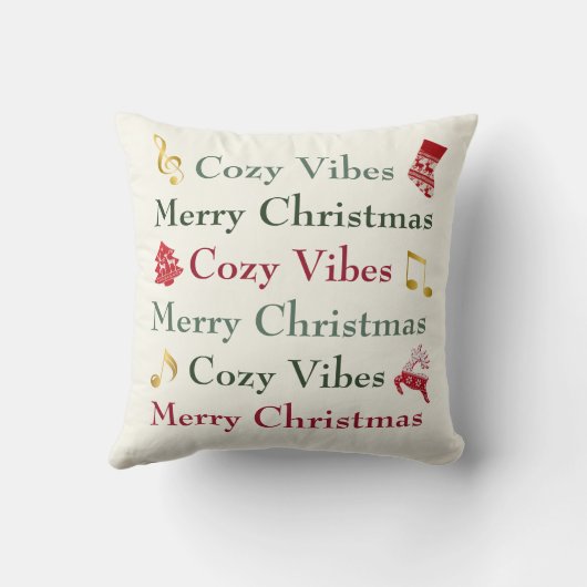 Cozy Bench Cozy Vibes Throw Pillow クッション (裏面)