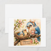 Cozy Bird Family 出欠カード (正面/裏面)