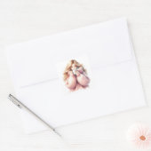Cozy Blonde Girl Sticker – Watercolor Winter  スクエアシール (封筒)