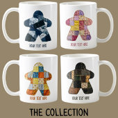 Cozy Blue Patchwork Quilt Meeple Board Game コーヒーマグカップ