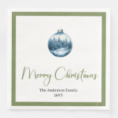 Cozy Bohemian Winter Scene Christmas Party Napkins (正面)