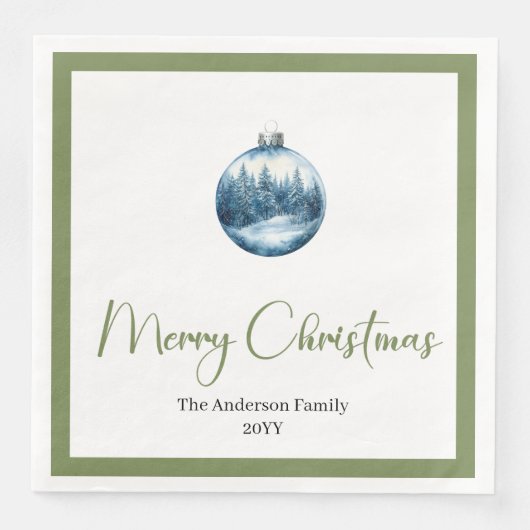 Cozy Bohemian Winter Scene Christmas Party Napkins (正面)