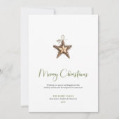Cozy Boho Botanical Minimalist Holiday Greeting シーズンカード (正面)