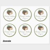 Cozy Boho Classic Holiday Gift Wrap Round Stickers ラウンドシール (シート)