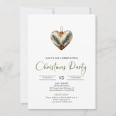 Cozy Boho Earthy Botanical Christmas Dinner Invitе 招待状 (正面)