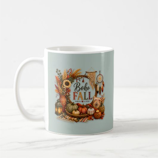 Cozy Boho Fall / Bohemio Acogedor コーヒーマグカップ (左)