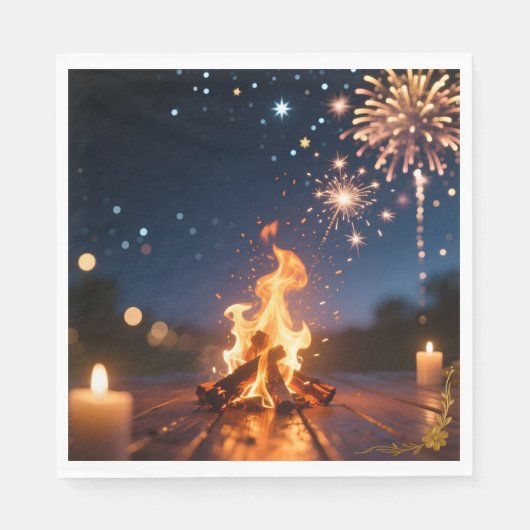 Cozy Bonfire Party Napkins 🔥 スタンダードランチョンナプキン (正面)