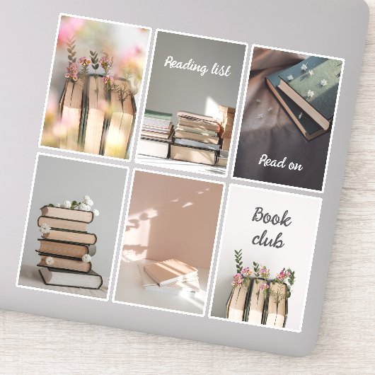 Cozy Book Club Reading Aesthetic Sticker Sheet シール (詳細)