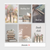 Cozy Book Club Reading Aesthetic Sticker Sheet シール (シート)