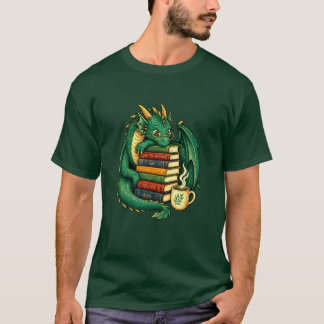 Cozy Book Dragon Reader T-Shirt | Fantasy Gift Tシャツ
