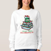 Cozy Book Lover Readin' Around the Christmas Tree  スウェットシャツ (正面)