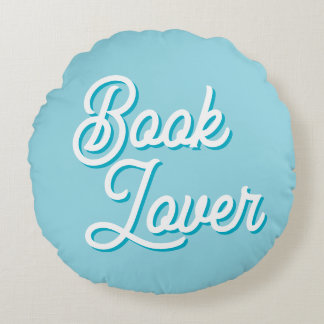 Cozy Book Lover Round Throw Pillow ラウンドクッション
