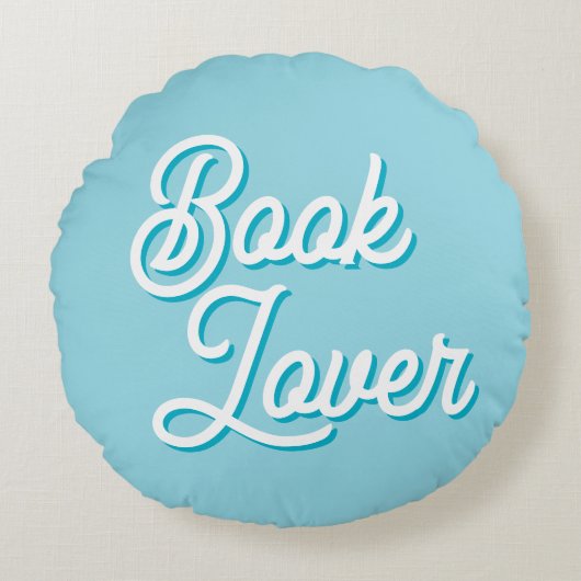 Cozy Book Lover Round Throw Pillow ラウンドクッション (正面)