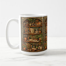 Cozy book shelf books artist supplies coffee