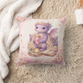 Cozy Bookish Mom Dragon Coffee Throw Pillow クッション (ブランケット)