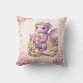 Cozy Bookish Mom Dragon Coffee Throw Pillow クッション
