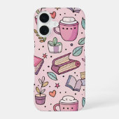Cozy Bookworm Coffee iPhone Case Reading Lover 16ケース (裏面)