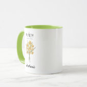 Cozy Botanical Daffodil – Personalized March Birth マグカップ (正面左)