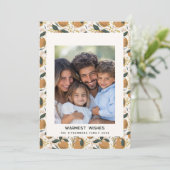 Cozy Botanical Orange Holiday Photo Card シーズンカード (スタンド正面)