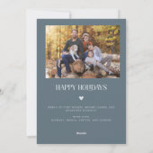 Cozy Bright Elegant Photo Slate Blue Holiday Card シーズンカード (裏面)