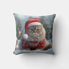 Cozy British Shorthair Cat Christmas Personalized  クッション