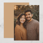 Cozy Brown Autumn Photo 招待状 (正面/裏面)