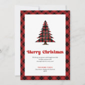 Cozy Buffalo Plaid Christmas Tree Greeting Card シーズンカード (正面)